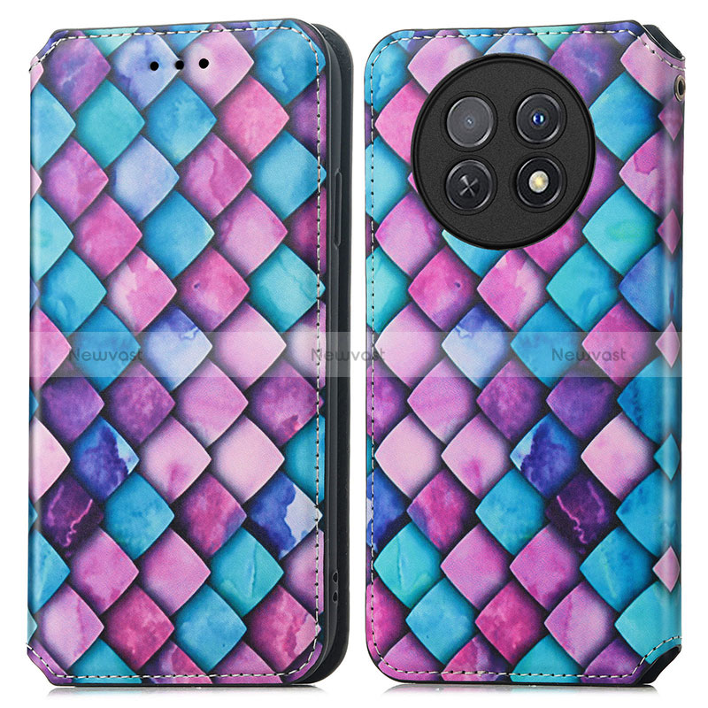 Leather Case Stands Fashionable Pattern Flip Cover Holder S02D for Huawei Nova Y91