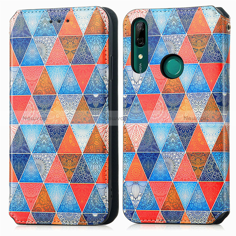 Leather Case Stands Fashionable Pattern Flip Cover Holder S02D for Huawei P Smart Z (2019)