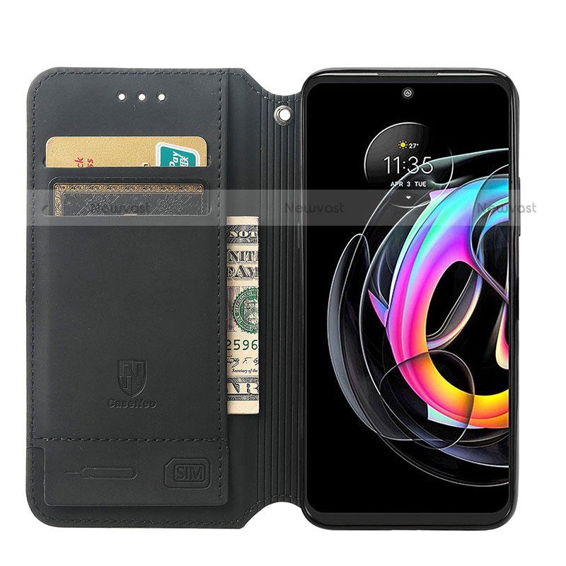 Leather Case Stands Fashionable Pattern Flip Cover Holder S02D for Motorola Moto Edge 20 Lite 5G