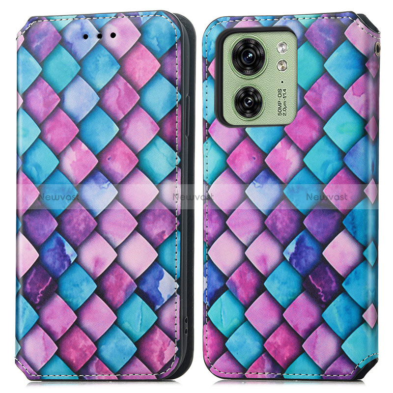 Leather Case Stands Fashionable Pattern Flip Cover Holder S02D for Motorola Moto Edge 40 5G