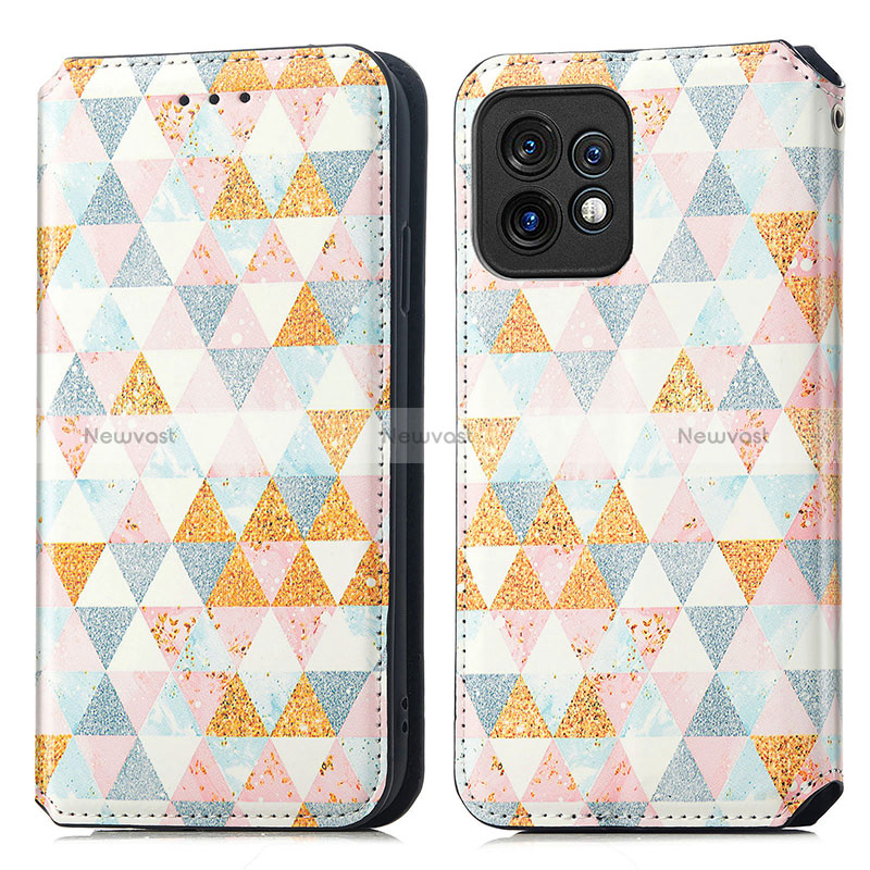 Leather Case Stands Fashionable Pattern Flip Cover Holder S02D for Motorola Moto Edge 40 Pro 5G