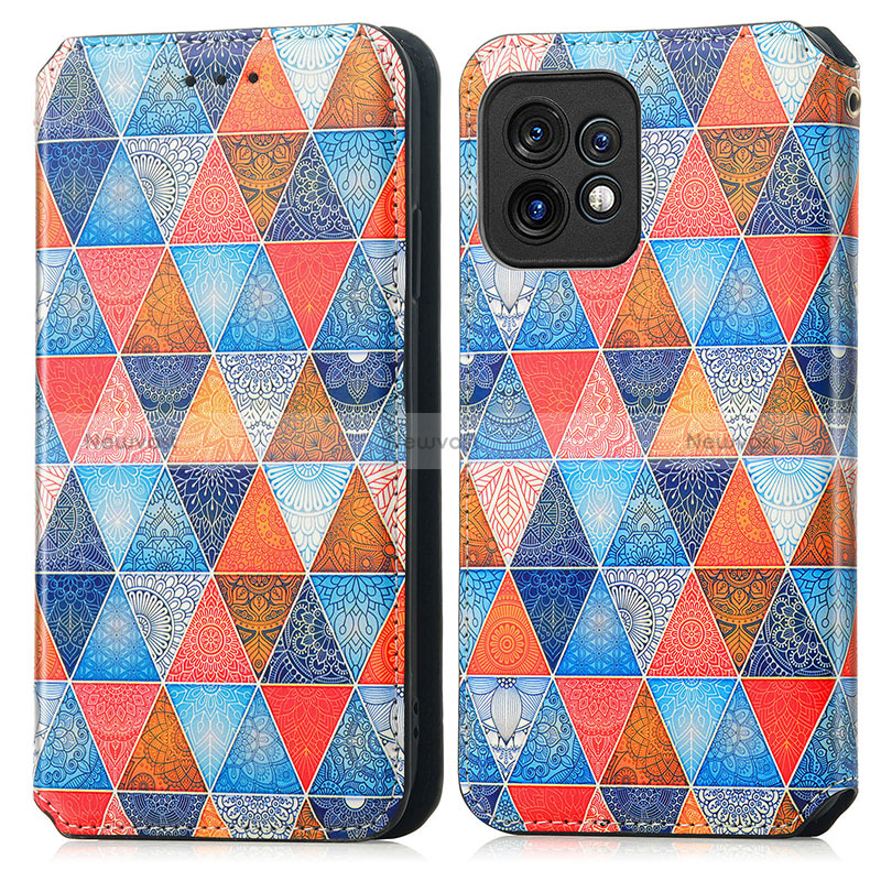 Leather Case Stands Fashionable Pattern Flip Cover Holder S02D for Motorola Moto Edge 40 Pro 5G