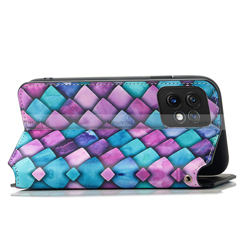 Leather Case Stands Fashionable Pattern Flip Cover Holder S02D for Motorola Moto Edge 40 Pro 5G