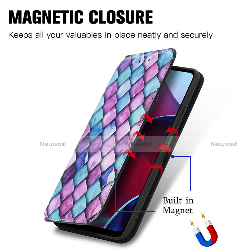 Leather Case Stands Fashionable Pattern Flip Cover Holder S02D for Motorola Moto G Stylus (2022) 5G