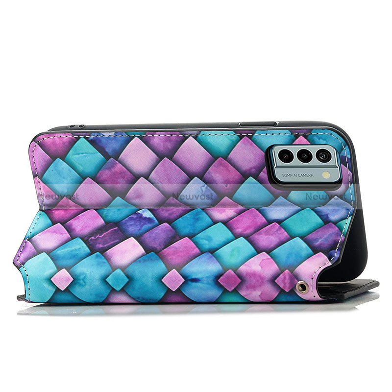 Leather Case Stands Fashionable Pattern Flip Cover Holder S02D for Nokia G22