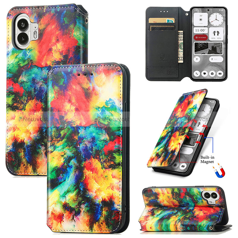 Leather Case Stands Fashionable Pattern Flip Cover Holder S02D for Nothing Phone 2