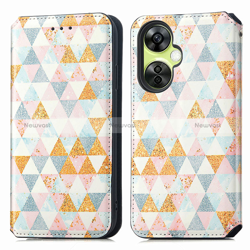 Leather Case Stands Fashionable Pattern Flip Cover Holder S02D for OnePlus Nord CE 3 Lite 5G