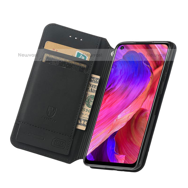 Leather Case Stands Fashionable Pattern Flip Cover Holder S02D for Oppo A93 5G