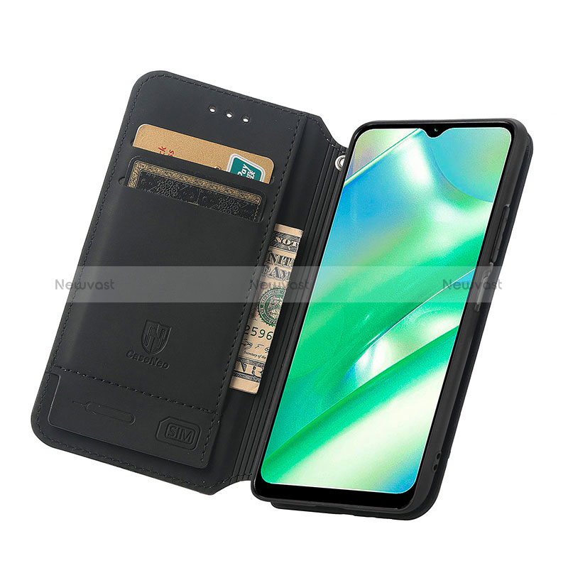 Leather Case Stands Fashionable Pattern Flip Cover Holder S02D for Realme C33 (2023)