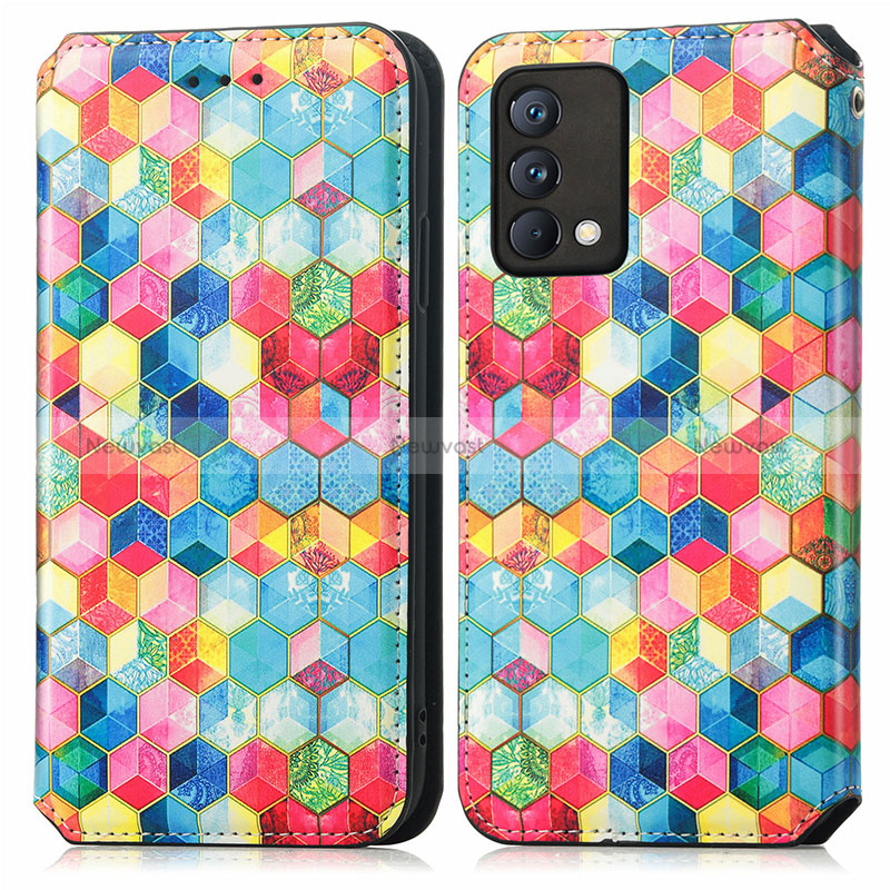 Leather Case Stands Fashionable Pattern Flip Cover Holder S02D for Realme GT Master 5G