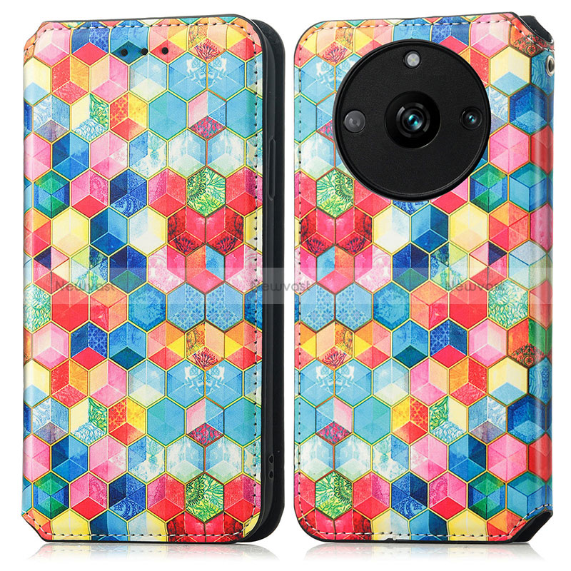 Leather Case Stands Fashionable Pattern Flip Cover Holder S02D for Realme Narzo 60 5G