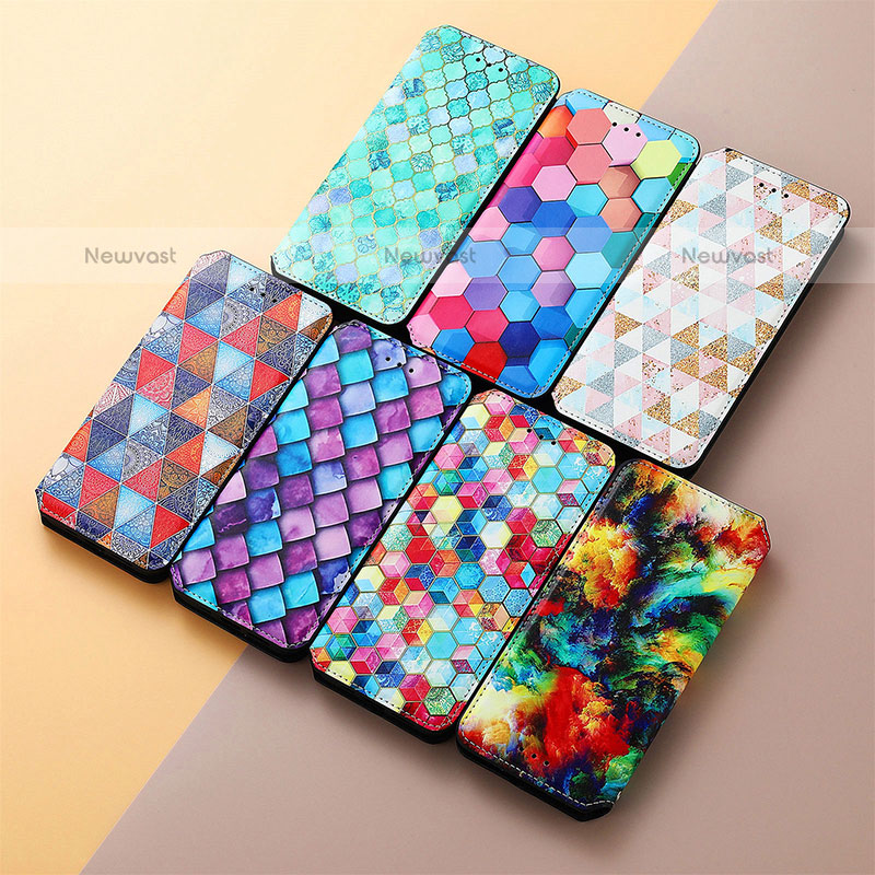 Leather Case Stands Fashionable Pattern Flip Cover Holder S02D for Samsung Galaxy A02s