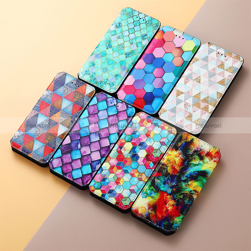 Leather Case Stands Fashionable Pattern Flip Cover Holder S02D for Samsung Galaxy A04s