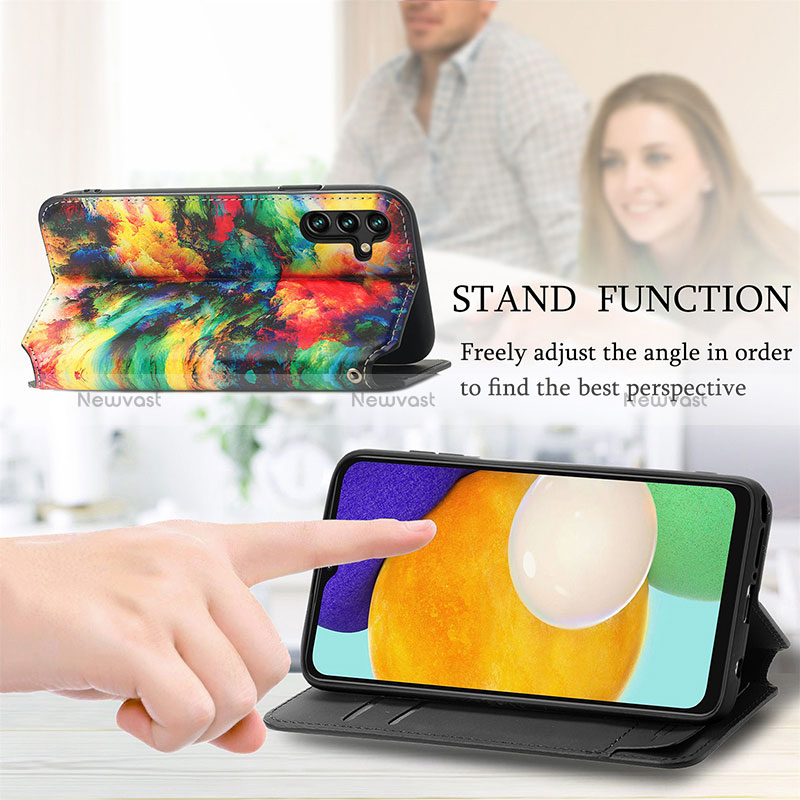 Leather Case Stands Fashionable Pattern Flip Cover Holder S02D for Samsung Galaxy A13 5G