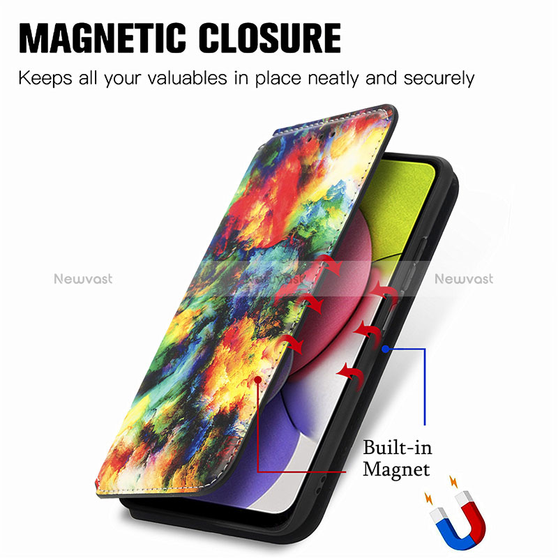 Leather Case Stands Fashionable Pattern Flip Cover Holder S02D for Samsung Galaxy F02S SM-E025F