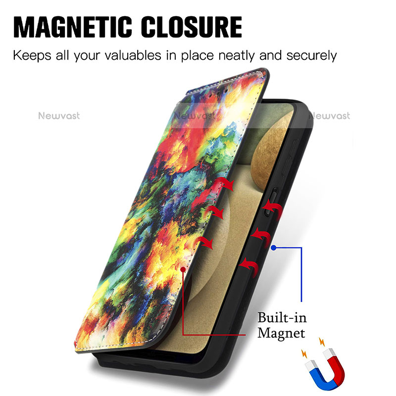 Leather Case Stands Fashionable Pattern Flip Cover Holder S02D for Samsung Galaxy F12