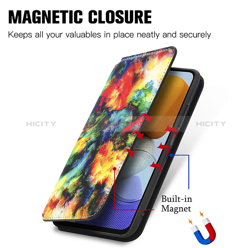 Leather Case Stands Fashionable Pattern Flip Cover Holder S02D for Samsung Galaxy F23 5G