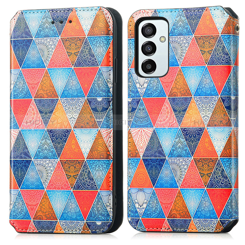 Leather Case Stands Fashionable Pattern Flip Cover Holder S02D for Samsung Galaxy F23 5G