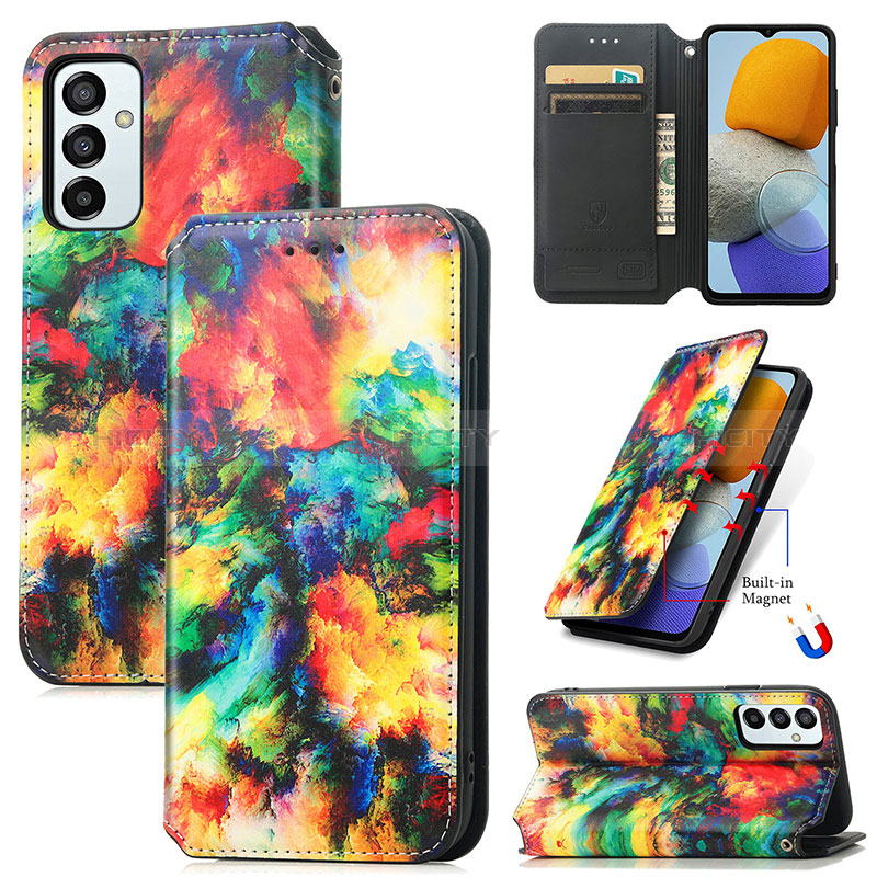 Leather Case Stands Fashionable Pattern Flip Cover Holder S02D for Samsung Galaxy F23 5G