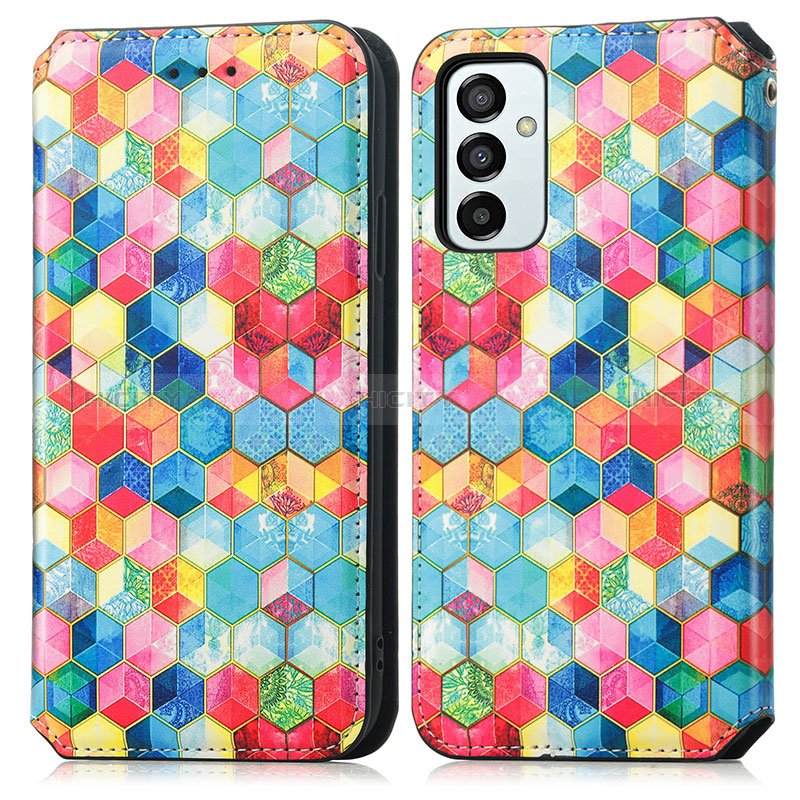 Leather Case Stands Fashionable Pattern Flip Cover Holder S02D for Samsung Galaxy F23 5G Mixed