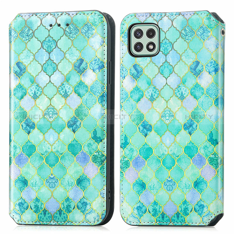 Leather Case Stands Fashionable Pattern Flip Cover Holder S02D for Samsung Galaxy F42 5G