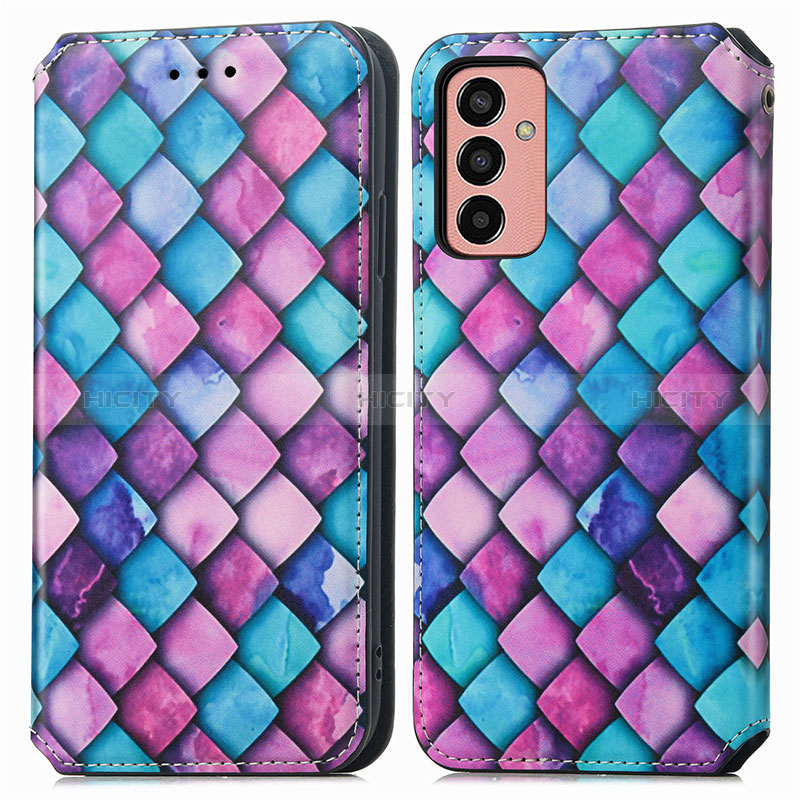 Leather Case Stands Fashionable Pattern Flip Cover Holder S02D for Samsung Galaxy M13 4G