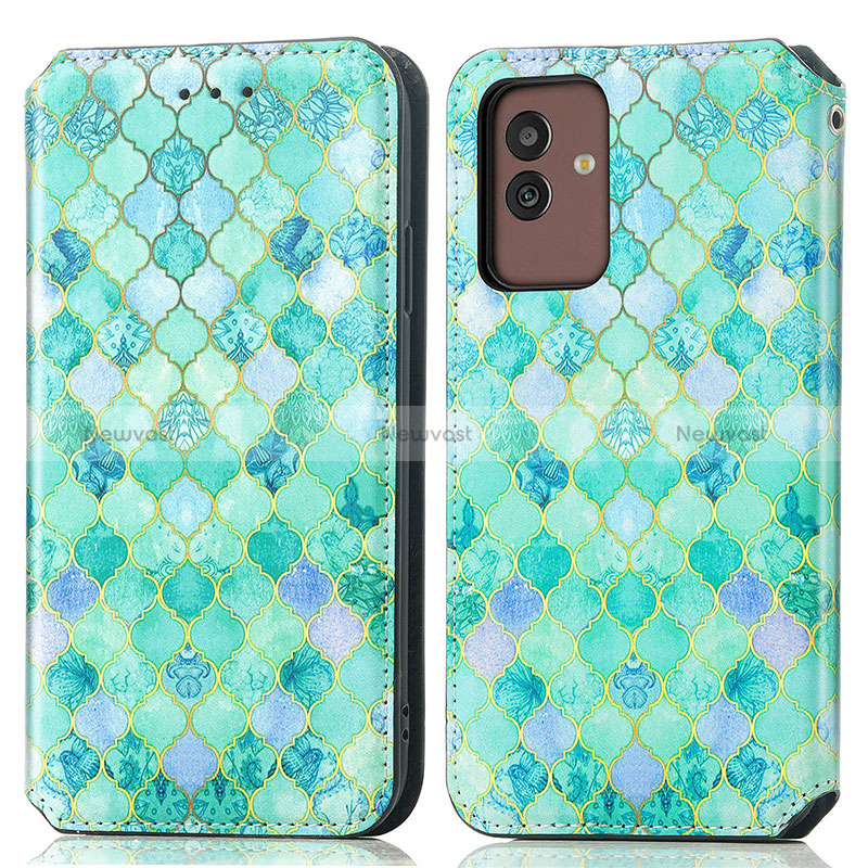 Leather Case Stands Fashionable Pattern Flip Cover Holder S02D for Samsung Galaxy M13 5G