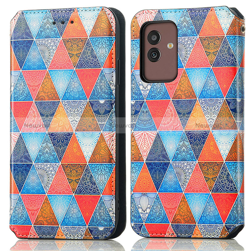 Leather Case Stands Fashionable Pattern Flip Cover Holder S02D for Samsung Galaxy M13 5G