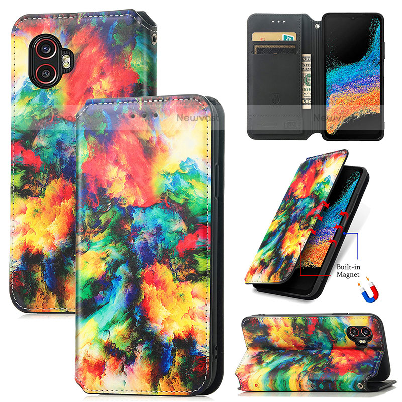 Leather Case Stands Fashionable Pattern Flip Cover Holder S02D for Samsung Galaxy XCover 6 Pro 5G