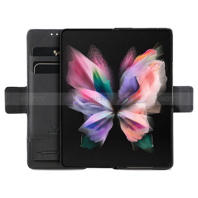 Leather Case Stands Fashionable Pattern Flip Cover Holder S02D for Samsung Galaxy Z Fold4 5G