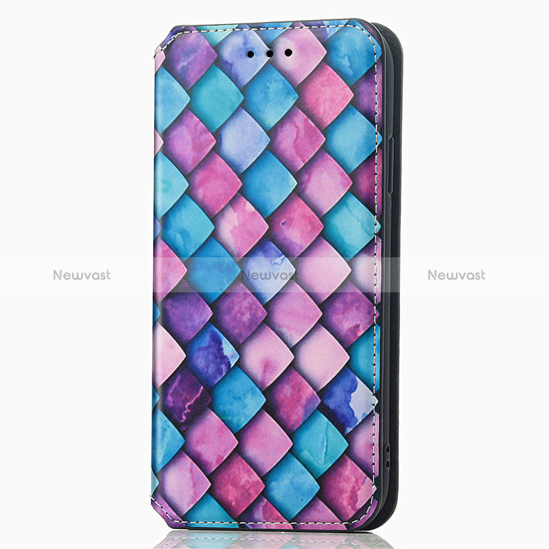 Leather Case Stands Fashionable Pattern Flip Cover Holder S02D for Sharp Aquos R8 Pro