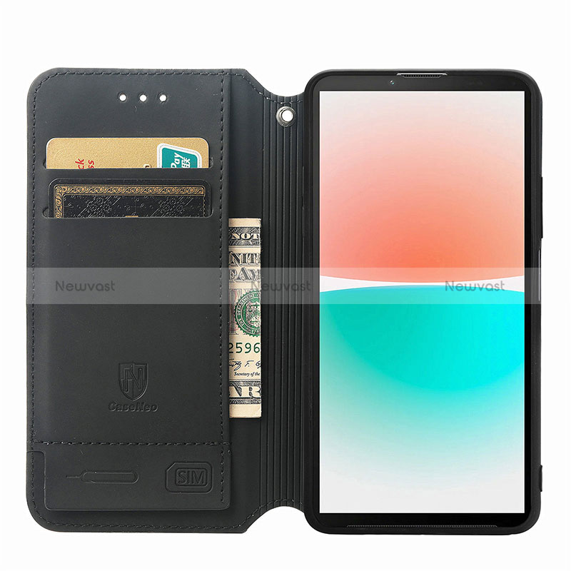 Leather Case Stands Fashionable Pattern Flip Cover Holder S02D for Sony Xperia 10 IV SOG07