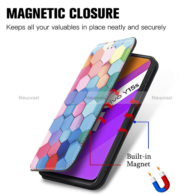 Leather Case Stands Fashionable Pattern Flip Cover Holder S02D for Vivo iQOO U5x