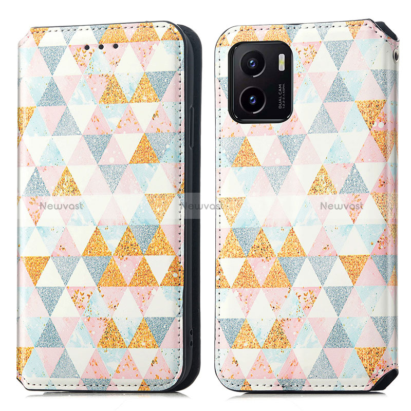 Leather Case Stands Fashionable Pattern Flip Cover Holder S02D for Vivo iQOO U5x