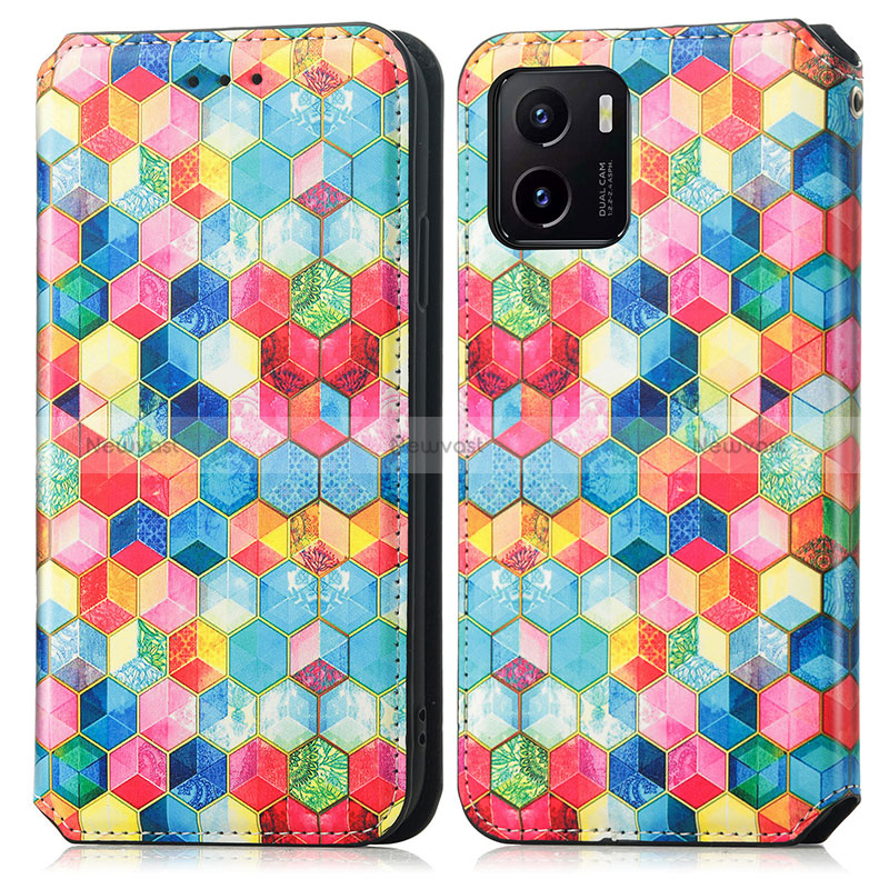 Leather Case Stands Fashionable Pattern Flip Cover Holder S02D for Vivo iQOO U5x