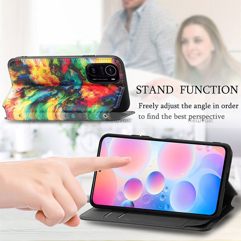 Leather Case Stands Fashionable Pattern Flip Cover Holder S02D for Xiaomi Mi 11X 5G