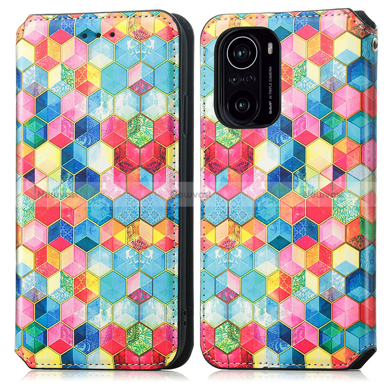 Leather Case Stands Fashionable Pattern Flip Cover Holder S02D for Xiaomi Mi 11X Pro 5G