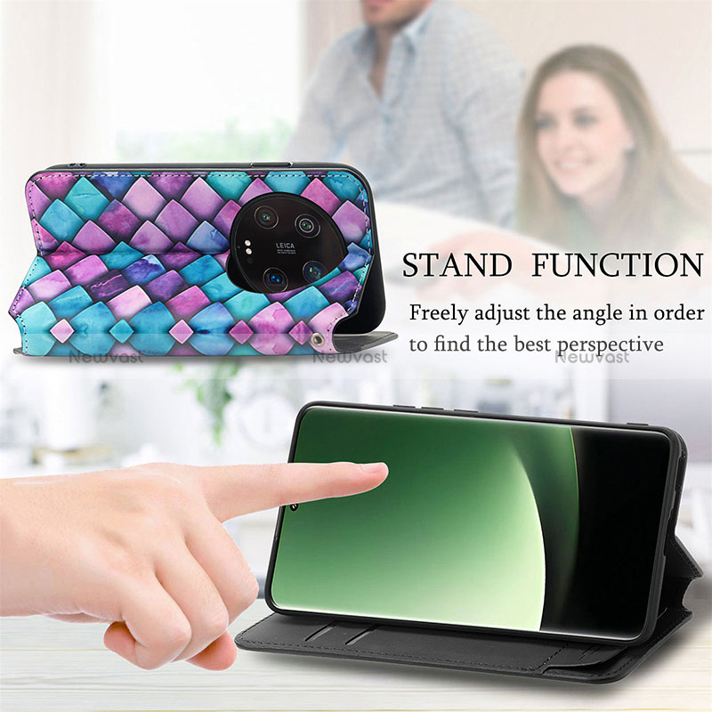 Leather Case Stands Fashionable Pattern Flip Cover Holder S02D for Xiaomi Mi 13 Ultra 5G