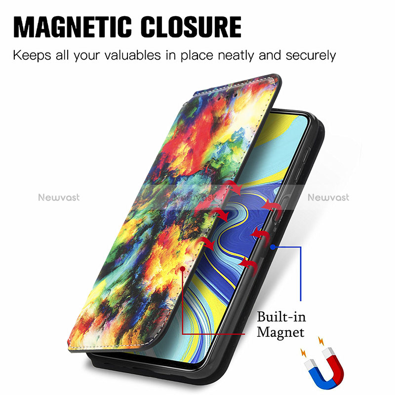 Leather Case Stands Fashionable Pattern Flip Cover Holder S02D for Xiaomi Poco M2 Pro