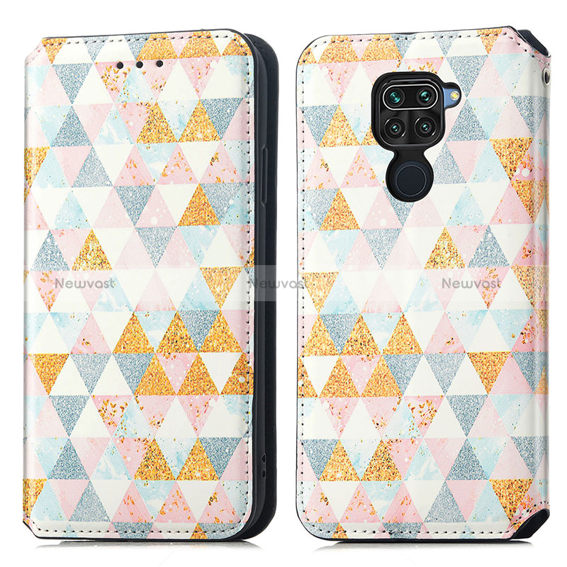 Leather Case Stands Fashionable Pattern Flip Cover Holder S02D for Xiaomi Redmi 10X 4G