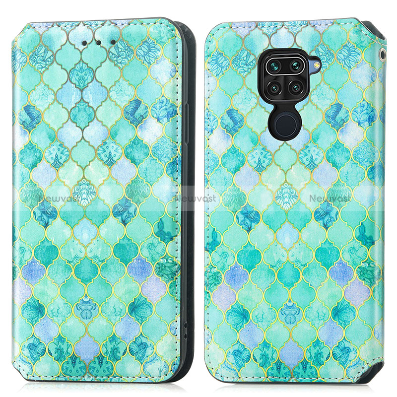 Leather Case Stands Fashionable Pattern Flip Cover Holder S02D for Xiaomi Redmi 10X 4G