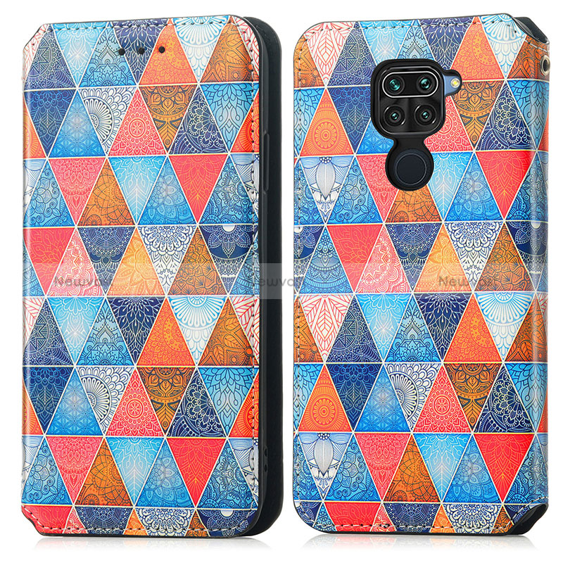 Leather Case Stands Fashionable Pattern Flip Cover Holder S02D for Xiaomi Redmi 10X 4G