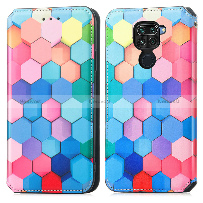 Leather Case Stands Fashionable Pattern Flip Cover Holder S02D for Xiaomi Redmi 10X 4G