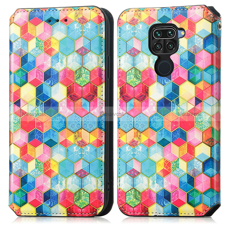 Leather Case Stands Fashionable Pattern Flip Cover Holder S02D for Xiaomi Redmi 10X 4G