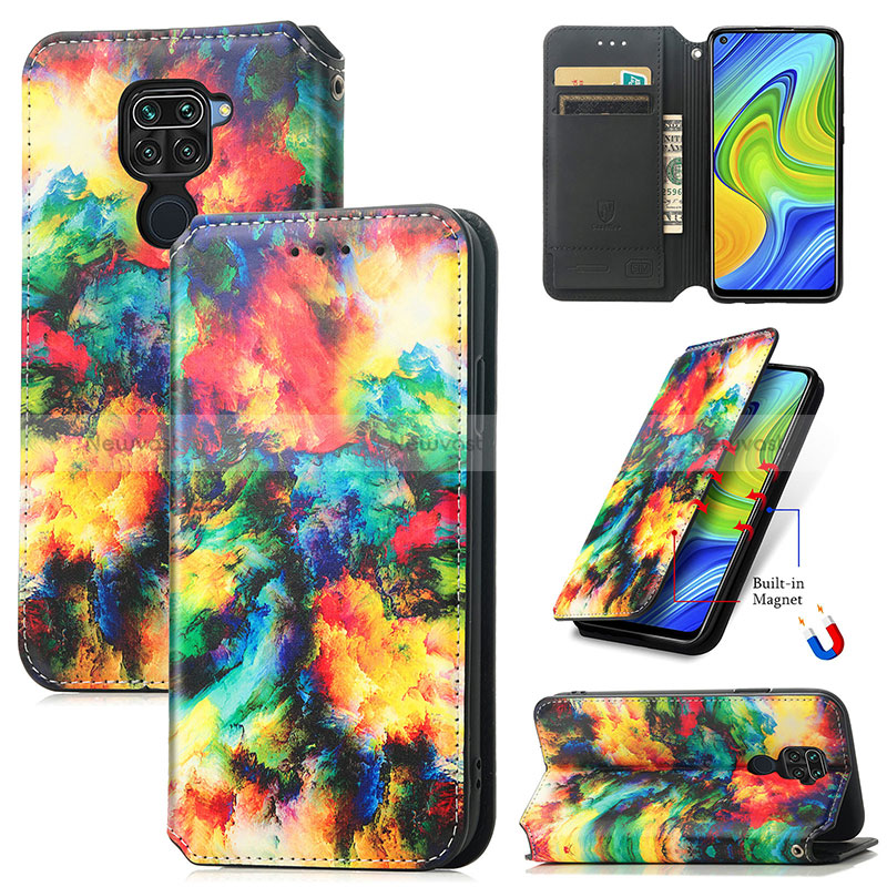 Leather Case Stands Fashionable Pattern Flip Cover Holder S02D for Xiaomi Redmi 10X 4G