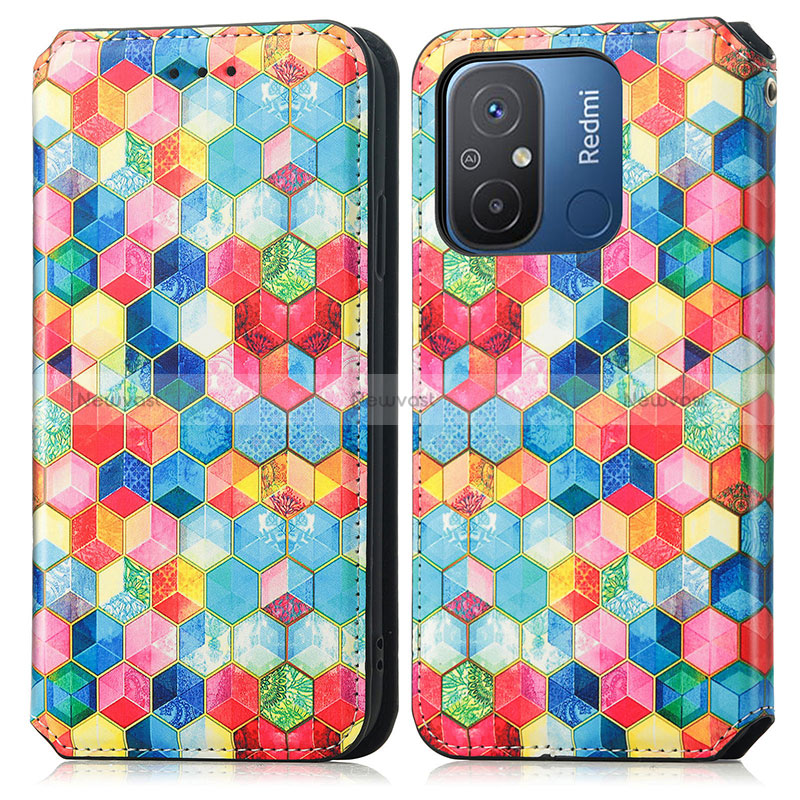 Leather Case Stands Fashionable Pattern Flip Cover Holder S02D for Xiaomi Redmi 11A 4G