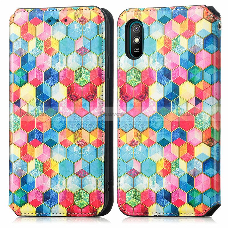 Leather Case Stands Fashionable Pattern Flip Cover Holder S02D for Xiaomi Redmi 9AT