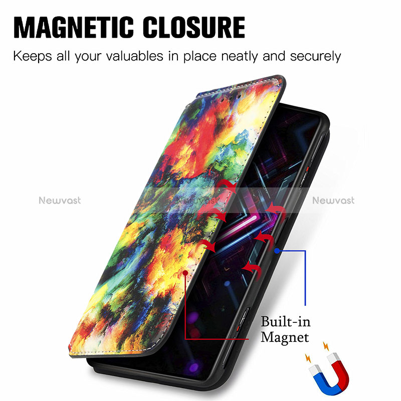 Leather Case Stands Fashionable Pattern Flip Cover Holder S02D for Xiaomi Redmi K40 Gaming 5G