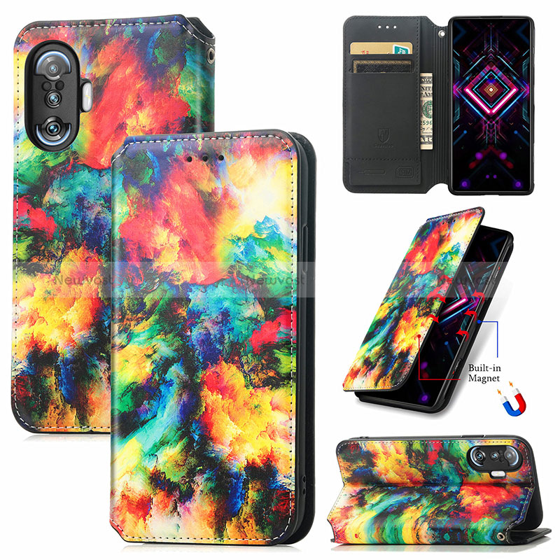 Leather Case Stands Fashionable Pattern Flip Cover Holder S02D for Xiaomi Redmi K40 Gaming 5G