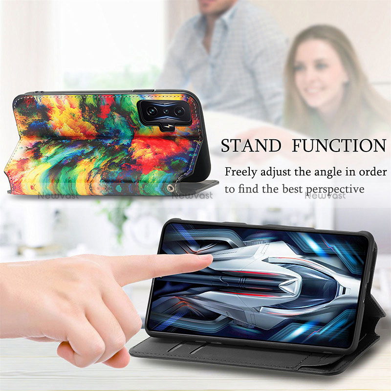 Leather Case Stands Fashionable Pattern Flip Cover Holder S02D for Xiaomi Redmi K50 Gaming AMG F1 5G